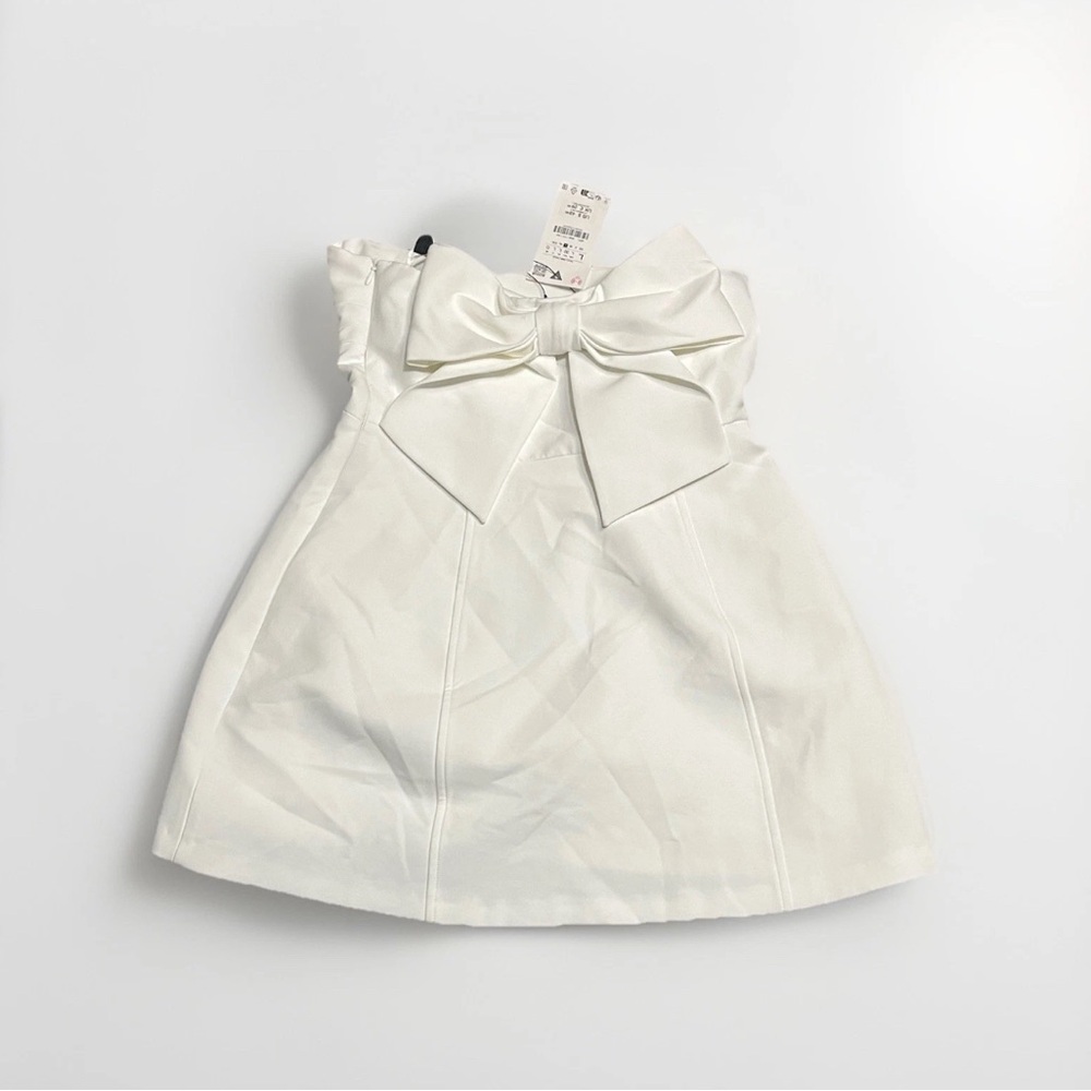 Zara White Strapless Dress